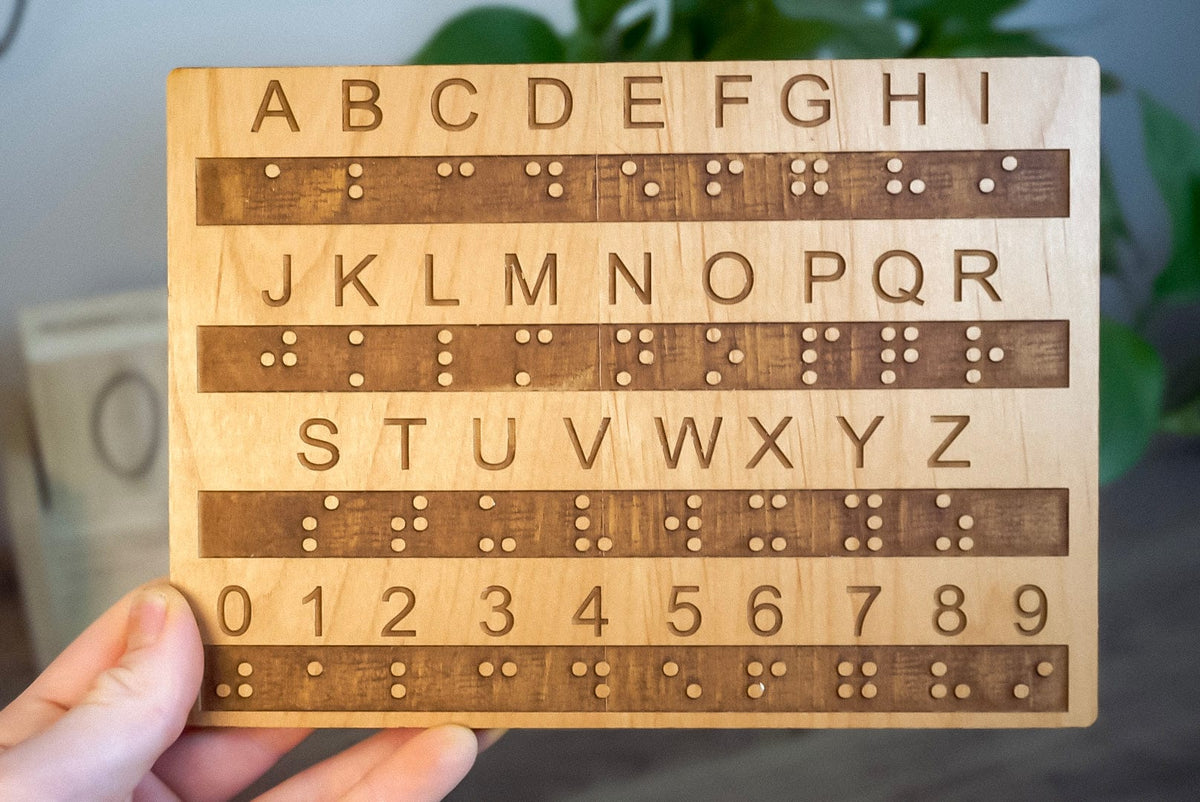 Tactile Braille Alphabet And Number Board With Raised Dots Creative Escape Rooms