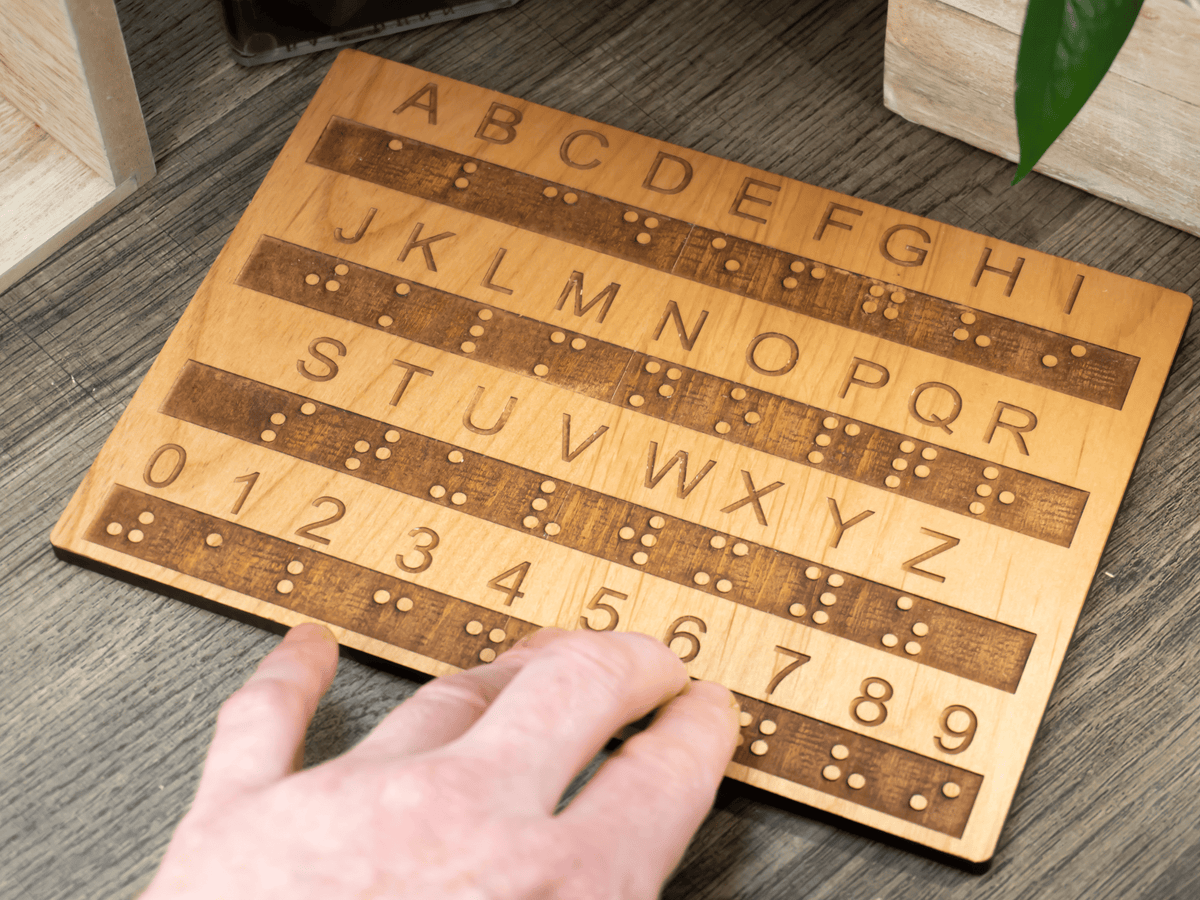 Tactile Braille Alphabet And Number Board With Raised Dots Creative Escape Rooms